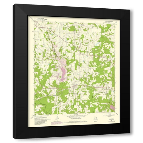 Cason Texas Quad - USGS 1980 Black Modern Wood Framed Art Print with Double Matting by USGS