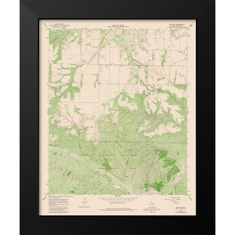Cee Vee Texas Quad - USGS 1981 Black Modern Wood Framed Art Print by USGS