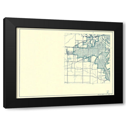 Dallas Texas Cities 2 of 4 - Highway Dept 1936 Black Modern Wood Framed Art Print with Double Matting by Highway Dept