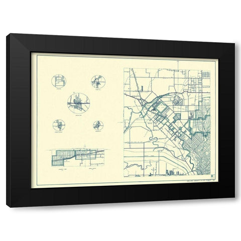 Dallas Texas Cities 1 of 4 - Highway Dept 1936 Black Modern Wood Framed Art Print with Double Matting by Highway Dept