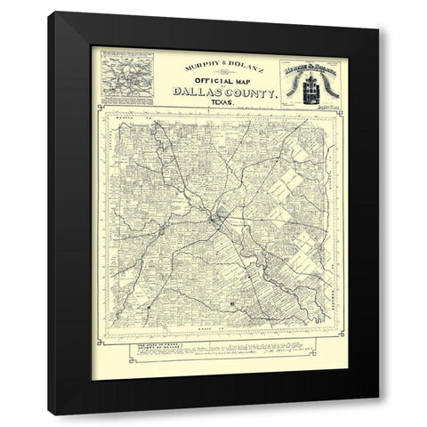 Dallas Texas Landowner - Murphy 1886 Black Modern Wood Framed Art Print by Murphy