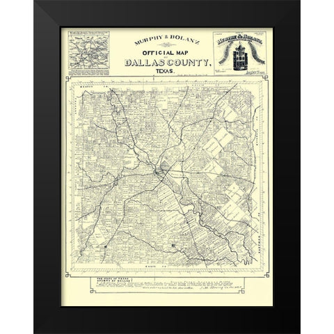 Dallas Texas Landowner - Murphy 1886 Black Modern Wood Framed Art Print by Murphy