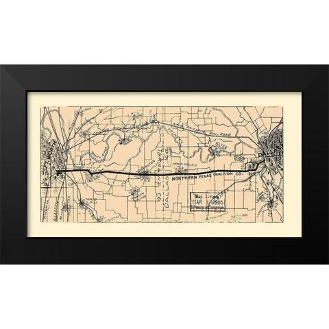 Dallas Tarrant Texas - LOC 1905 Black Modern Wood Framed Art Print by LOC