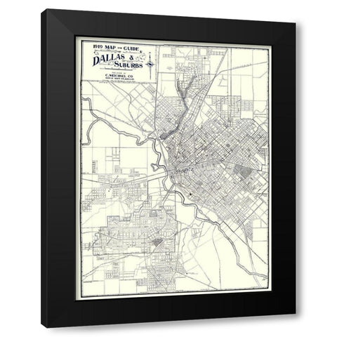 Dallas, Suburbs Texas - Weichsel 1919 Black Modern Wood Framed Art Print by Weichsel