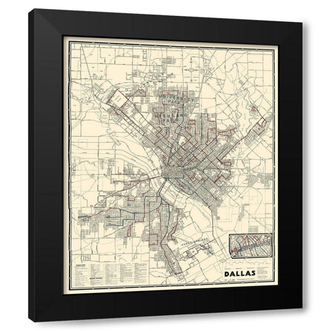 Dallas Texas - Dallas Railway 1941 Black Modern Wood Framed Art Print by Dallas Railway