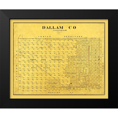 Dallam County Texas - Beaumont 1889 Black Modern Wood Framed Art Print by Beaumont