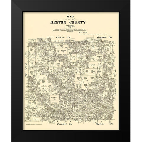 Denton Texas Landowner - Gast 1879 Black Modern Wood Framed Art Print by Gast