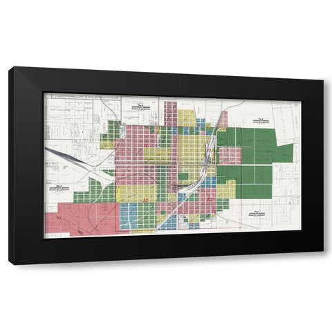 Denison Texas Landowner - Jackson 1908 Black Modern Wood Framed Art Print with Double Matting by Jackson