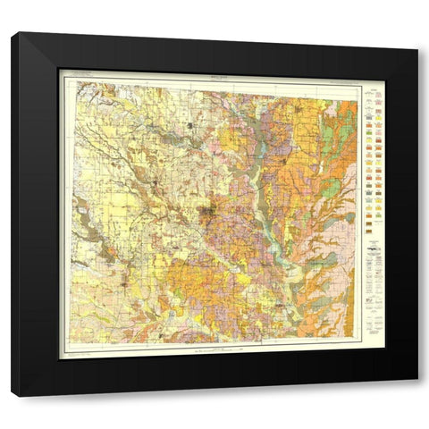 Denton Texas Soil - USDA 1918 Black Modern Wood Framed Art Print with Double Matting by USDA