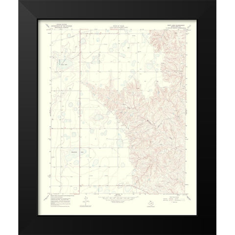 Deep Lake Texas Quad - USGS 1970 Black Modern Wood Framed Art Print by USGS
