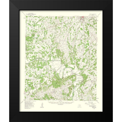 Dennis Texas Quad - USGS 1960 Black Modern Wood Framed Art Print by USGS