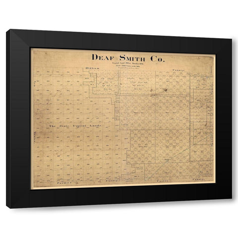 Deaf Smith County Texas - Pressler 1898 Black Modern Wood Framed Art Print with Double Matting by Pressler