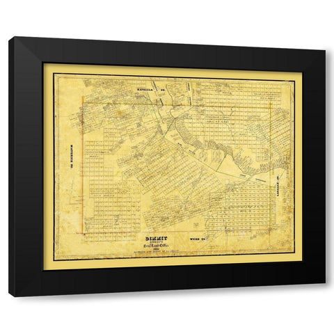 Dimmit County Texas - Arlitt 1876 Black Modern Wood Framed Art Print with Double Matting by Arlitt