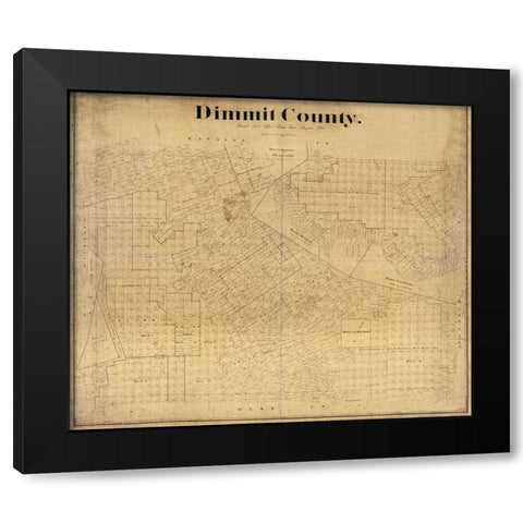 Dimmit County Texas - Beaumont 1894 Black Modern Wood Framed Art Print by Beaumont