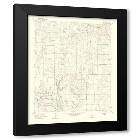 Dozier Texas Quad - USGS 1967 Black Modern Wood Framed Art Print with Double Matting by USGS