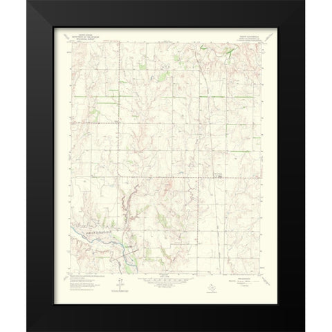 Dozier Texas Quad - USGS 1967 Black Modern Wood Framed Art Print by USGS