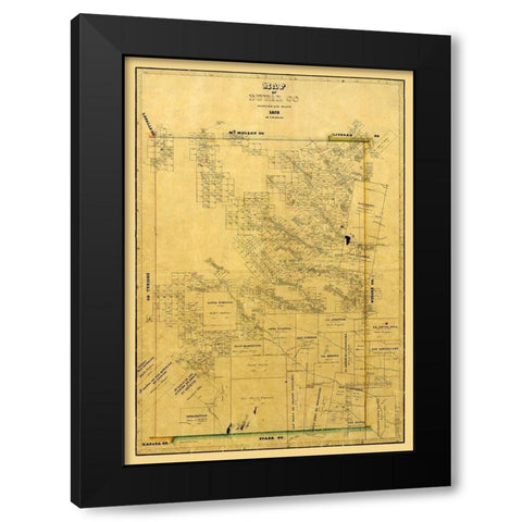 Duval County Texas - Arlitt 1875 Black Modern Wood Framed Art Print by Arlitt