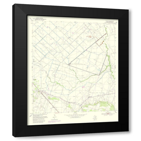 Egypt Texas Quad - USGS 1981 Black Modern Wood Framed Art Print with Double Matting by USGS