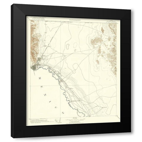 El Paso Texas Quad - USGS 1907 Black Modern Wood Framed Art Print with Double Matting by USGS