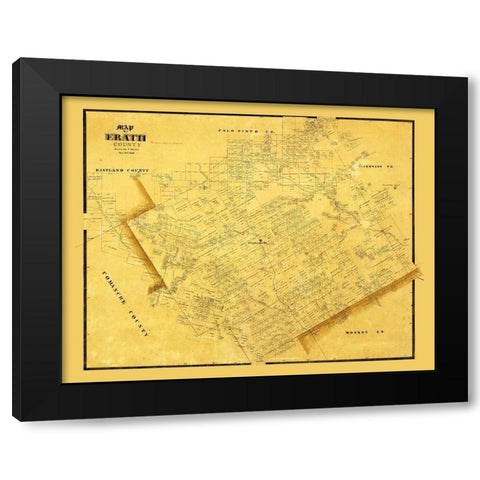 Erath County Texas - Martin 1856 Black Modern Wood Framed Art Print with Double Matting by Martin
