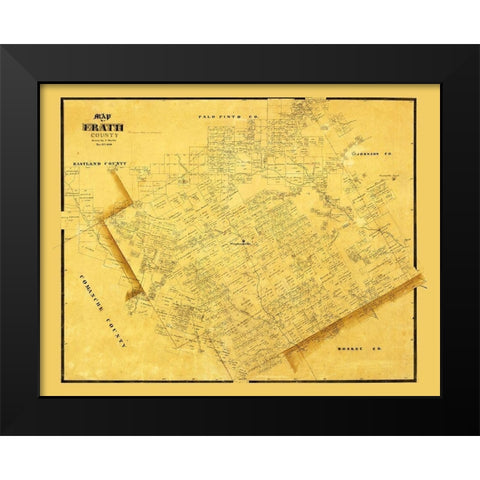 Erath County Texas - Martin 1856 Black Modern Wood Framed Art Print by Martin