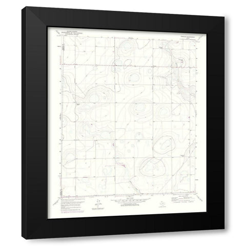 Fairview Texas Quad - USGS 1975 Black Modern Wood Framed Art Print with Double Matting by USGS