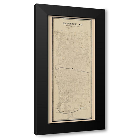 Franklin County Texas - Pressler 1897 Black Modern Wood Framed Art Print with Double Matting by Pressler
