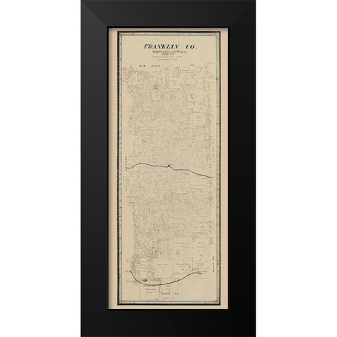 Franklin County Texas - Pressler 1897 Black Modern Wood Framed Art Print by Pressler