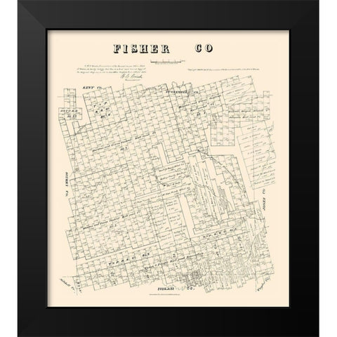 Fisher County Texas - Walsh 1880 Black Modern Wood Framed Art Print by Walsh