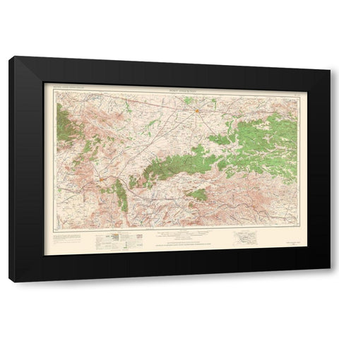 Fort Stockton Texas Quad - USGS 1964 Black Modern Wood Framed Art Print by USGS