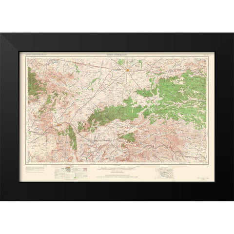 Fort Stockton Texas Quad - USGS 1964 Black Modern Wood Framed Art Print by USGS