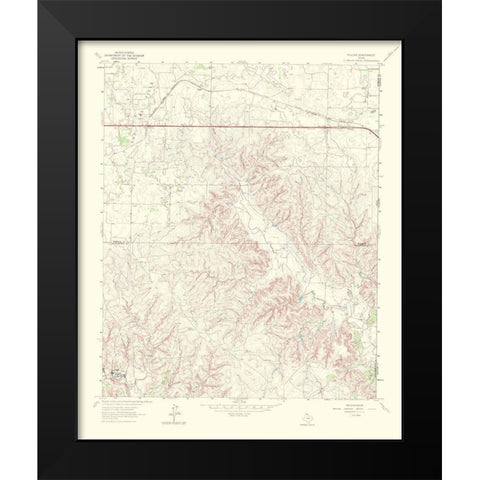 Fuller Texas Quad - USGS 1967 Black Modern Wood Framed Art Print by USGS