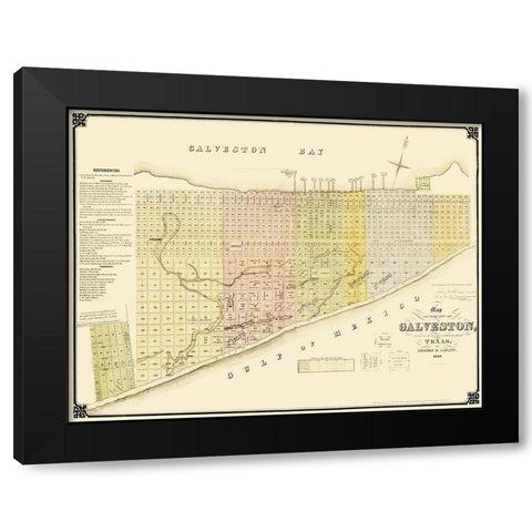 Galveston Texas Landowner - Labatt 1869 Black Modern Wood Framed Art Print with Double Matting by Labatt
