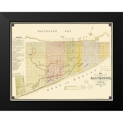 Galveston Texas Landowner - Labatt 1869 Black Modern Wood Framed Art Print by Labatt