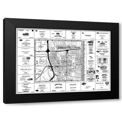 Gainesville Texas - Chamber Of Commerce 1967 Black Modern Wood Framed Art Print with Double Matting by Chamber Of Commerce