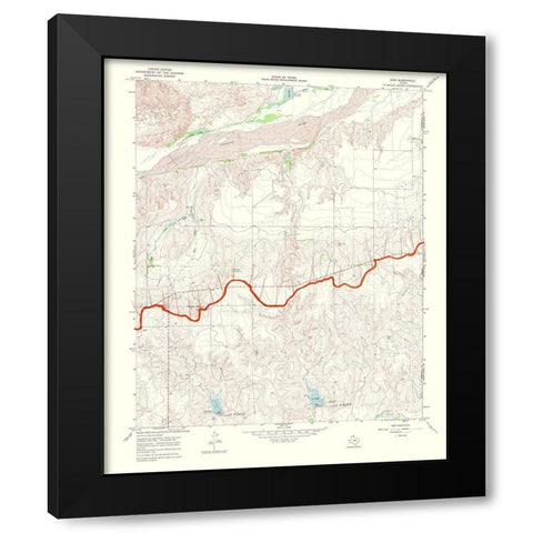 Gem Texas Quad - USGS 1969 Black Modern Wood Framed Art Print by USGS