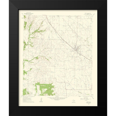 Godley Texas Quad - USGS 1963 Black Modern Wood Framed Art Print by USGS