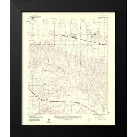 Groom Texas Quad - USGS 1961 Black Modern Wood Framed Art Print by USGS