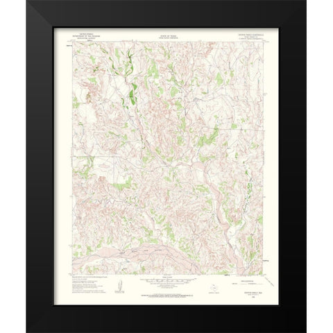 Griffin Ranch Texas Quad - USGS 1963 Black Modern Wood Framed Art Print by USGS