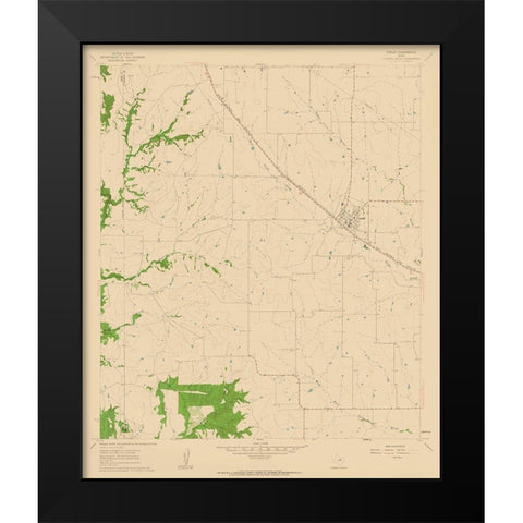Godley Texas Quad - USGS 1961 Black Modern Wood Framed Art Print by USGS