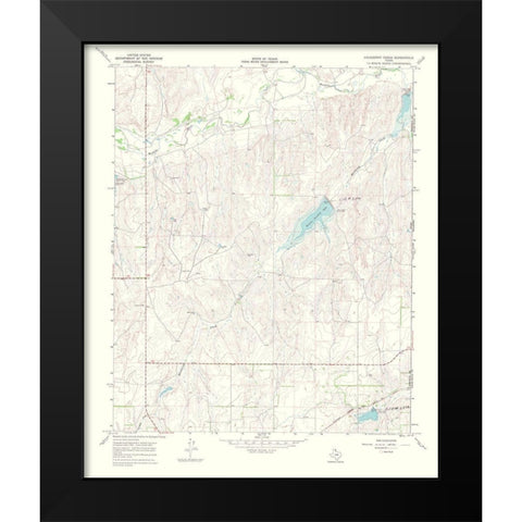 Hackberry Creek Texas Quad - USGS 1969 Black Modern Wood Framed Art Print by USGS