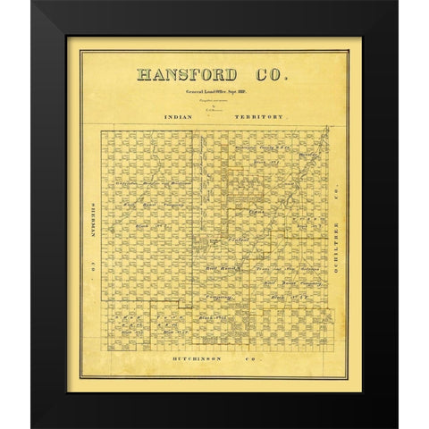 Hansford County Texas - Beaumont 1889 Black Modern Wood Framed Art Print by Beaumont
