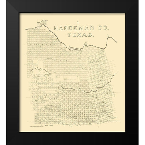 Hardeman County Texas - 1880 Black Modern Wood Framed Art Print by Unknown