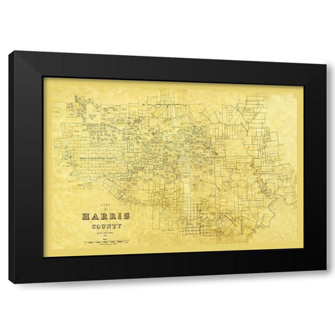 Harris County Texas - 1876 Black Modern Wood Framed Art Print by Unknown