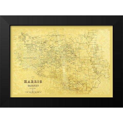 Harris County Texas - 1876 Black Modern Wood Framed Art Print by Unknown