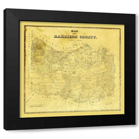 Harrison County Texas - Meyer 1880 Black Modern Wood Framed Art Print by Meyer