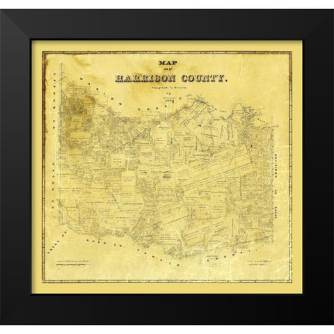 Harrison County Texas - Meyer 1880 Black Modern Wood Framed Art Print by Meyer