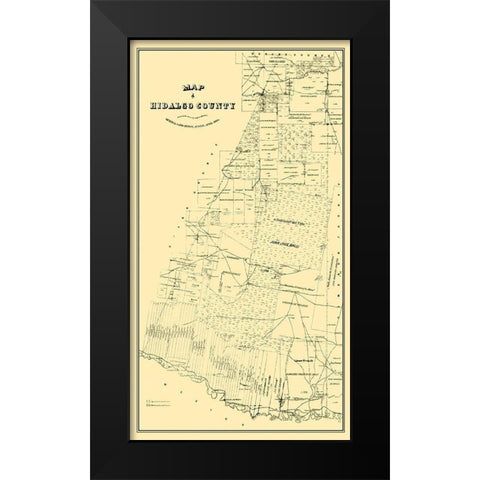 Hidalgo Texas - Land Office 1880 Black Modern Wood Framed Art Print by Land Office