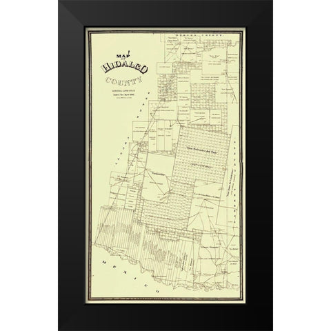 Hidalgo Texas - Land Office 1896 Black Modern Wood Framed Art Print by Land Office