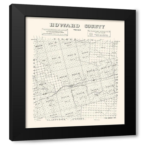 Howard County Texas - Stakemann 1890 Black Modern Wood Framed Art Print by Stakemann